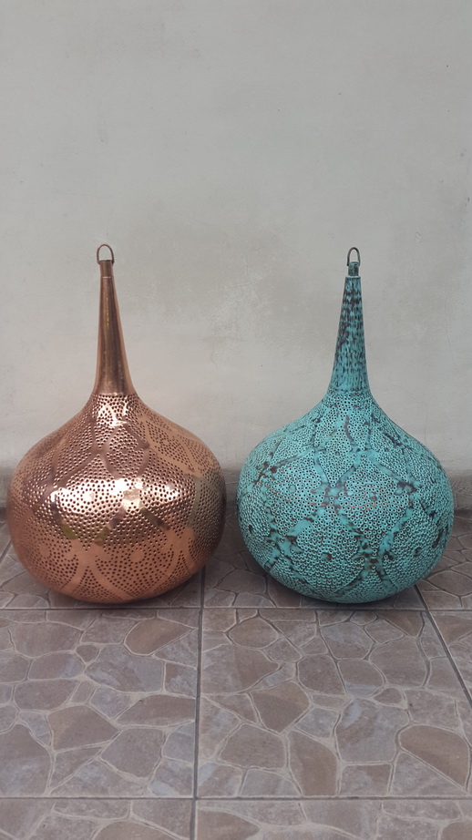 bali copper lamps