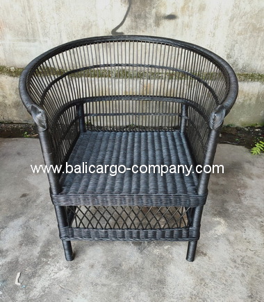 black rattan chair