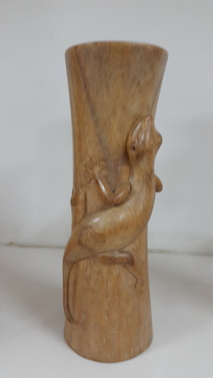 bali candle holder, wooden candle holder