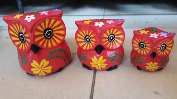 wood owl sculpture, carved wooden owls