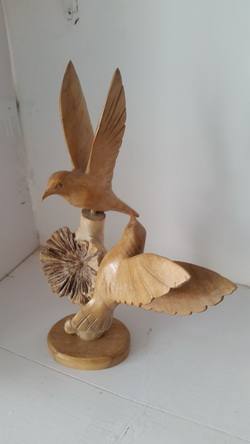 parasite wood statue